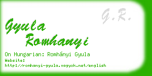 gyula romhanyi business card